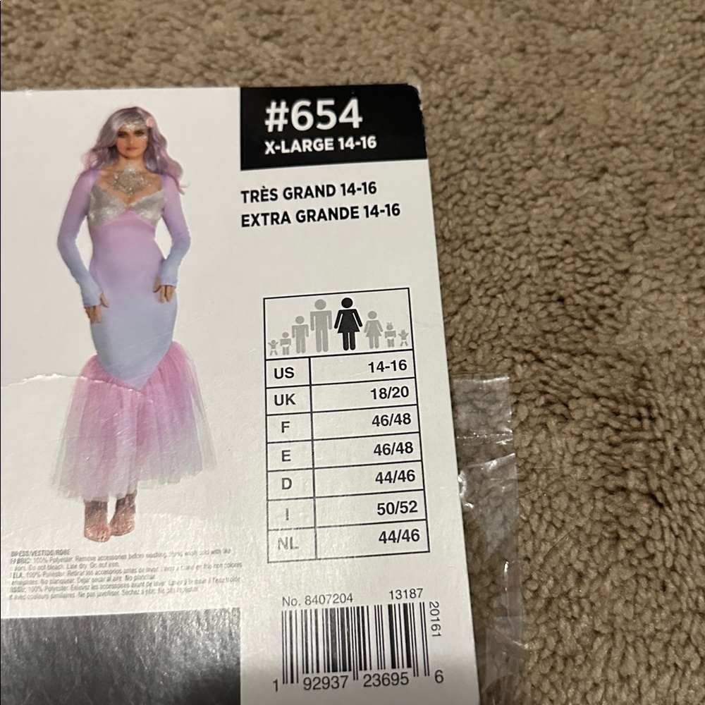 Mystical Mermaid Halloween Costume Xl (14-16) New - Picture 5 of 5